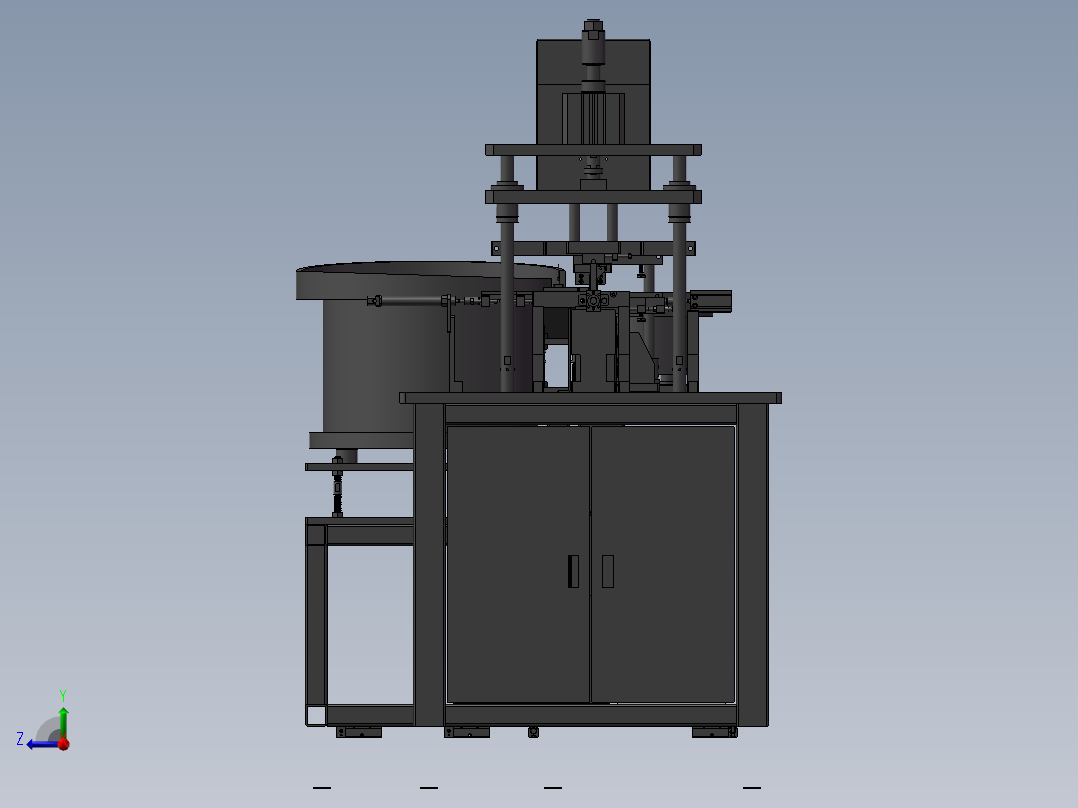 全自动插针铆接机3D模型右视图