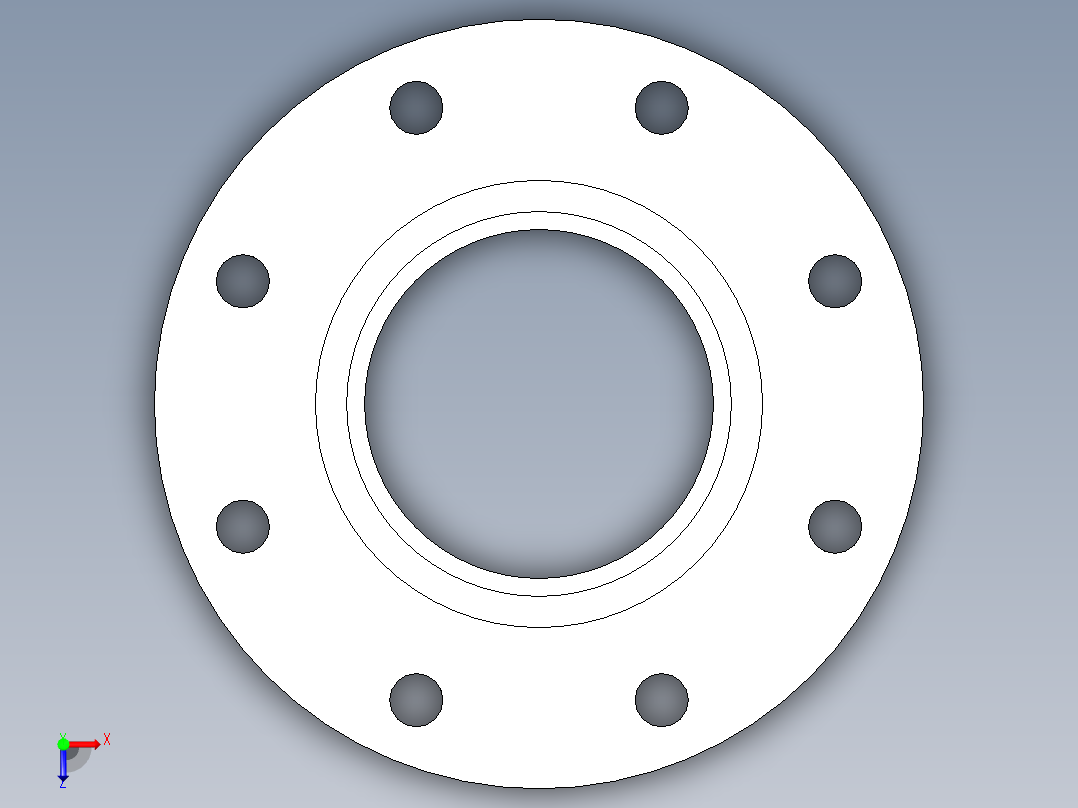 聚氯乙烯配件23-Sch80_Flange One-Piece_SOC_851-040_4in俯视图