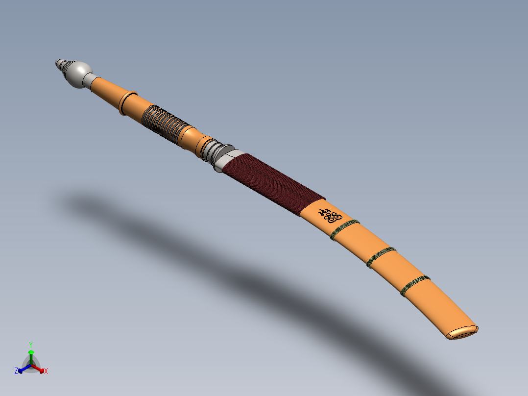 剑、宝剑(9)正等轴测图