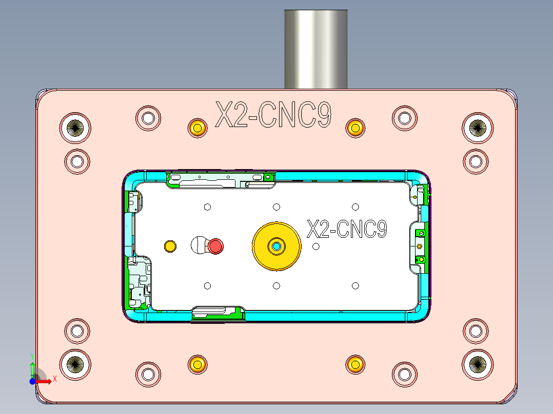 X2-笔记本CNC工装夹具三维模型CNC9-1102前视图