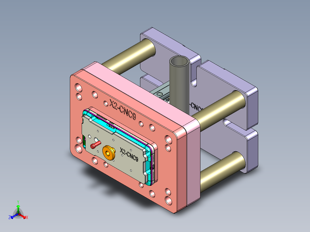 X2-笔记本CNC工装夹具三维模型CNC9-1102正等轴测图
