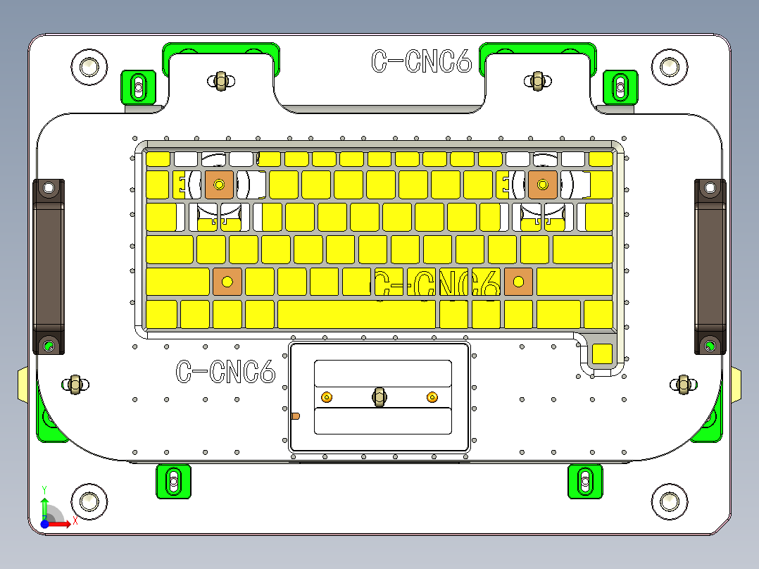 电脑外壳铣键盘孔治具前视图