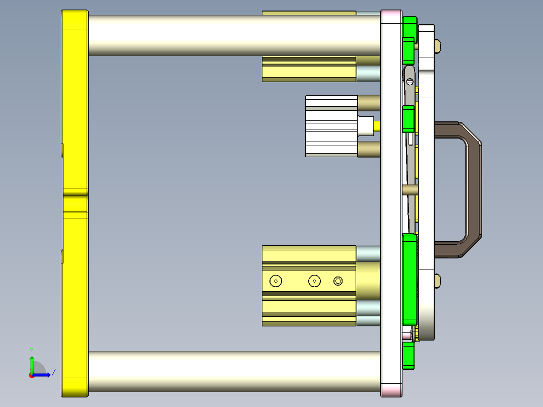 电脑外壳铣键盘孔治具左视图