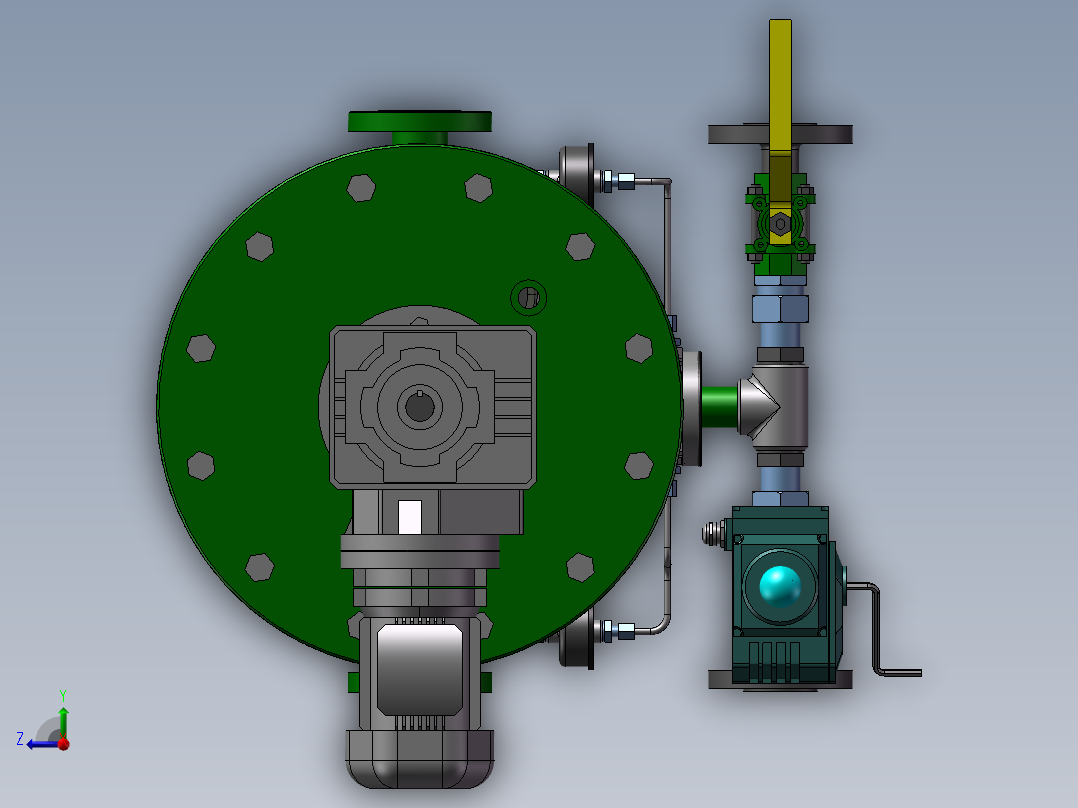自动反冲洗过滤器设计模型右视图