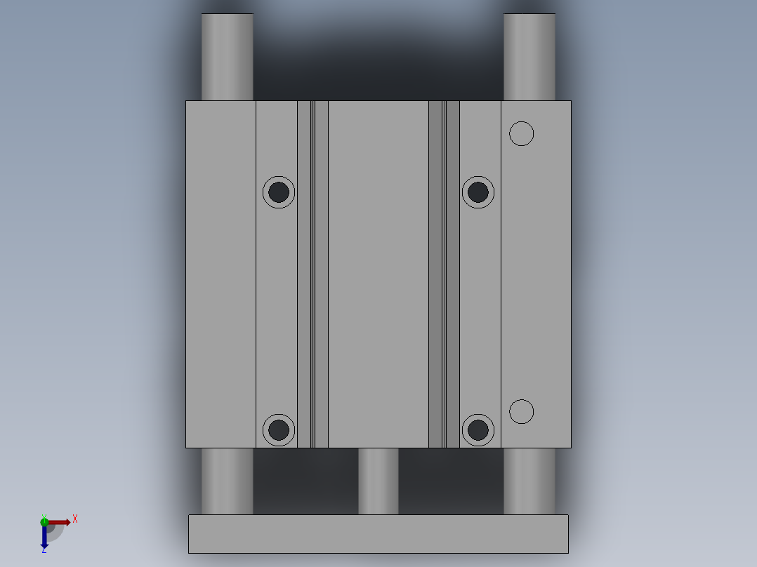 三轴气缸 TCL TCM(φ100)系列16款俯视图