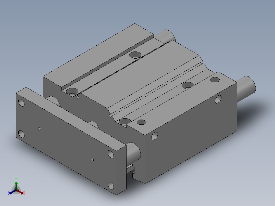 三轴气缸 TCL TCM(φ100)系列16款正等轴测图