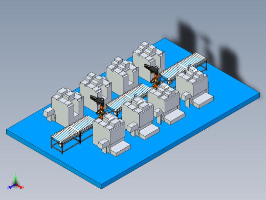 加工中心机器人上下料机加生产线布局设计
