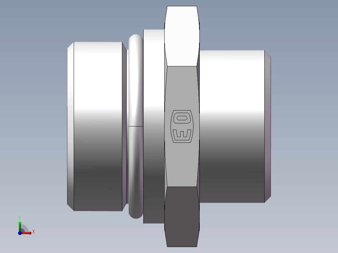 美制O圈密封接头、1CO-30-16前视图