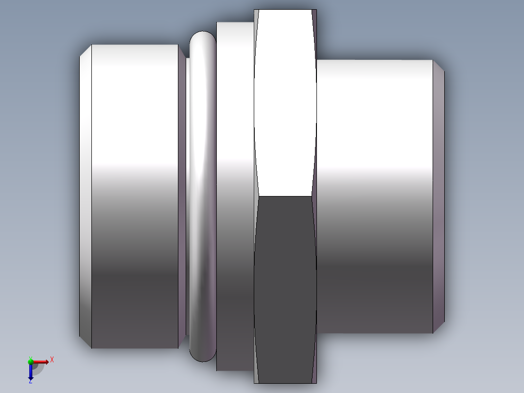 美制O圈密封接头、1CO-30-16俯视图