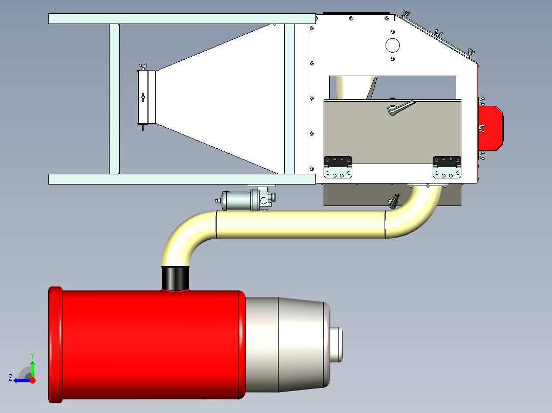 合金除锈喷砂氧化机设计右视图