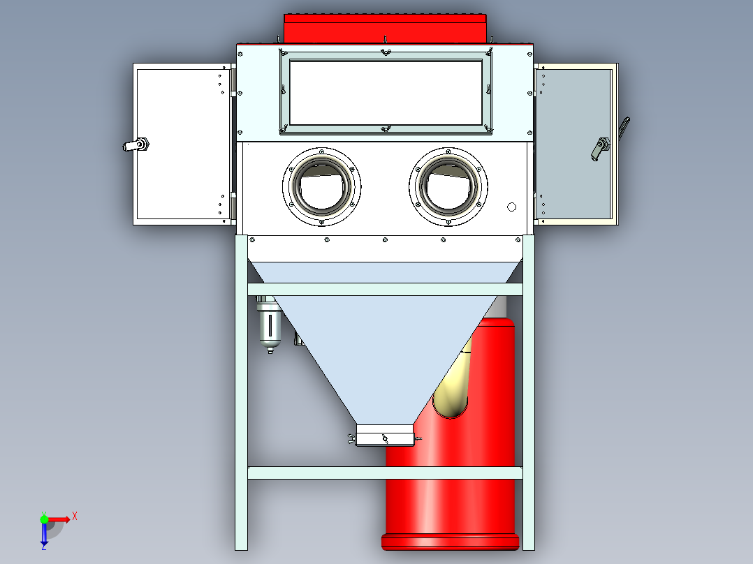 合金除锈喷砂氧化机设计俯视图
