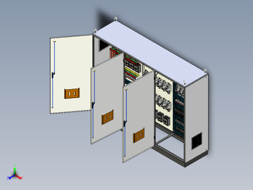 三柜组装630A正装刀开关消防风机控制柜 55782