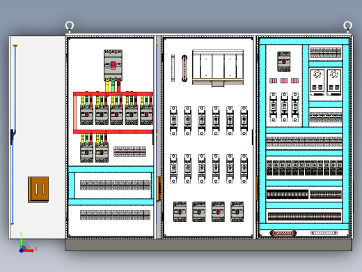 三柜组装630A正装刀开关消防风机控制柜 55782前视缩略图