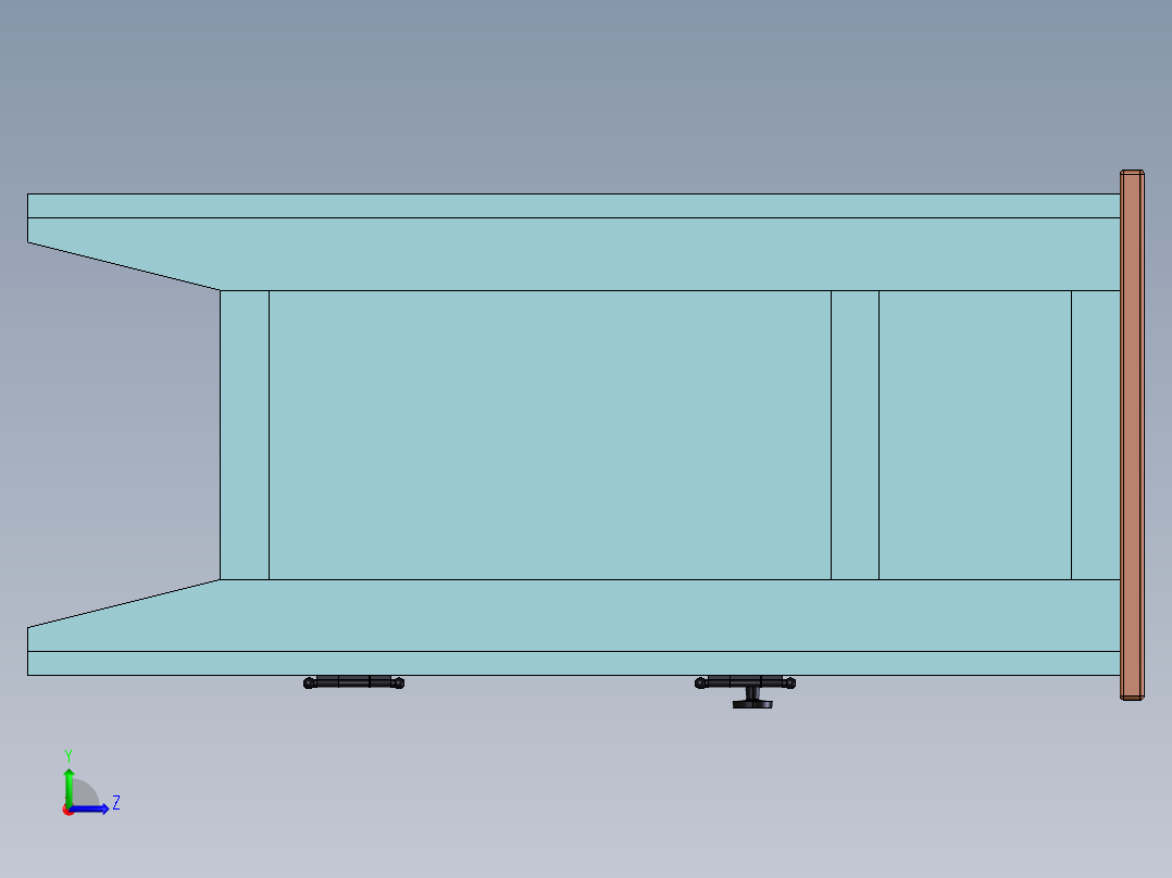 货架、车间桌柜左视图