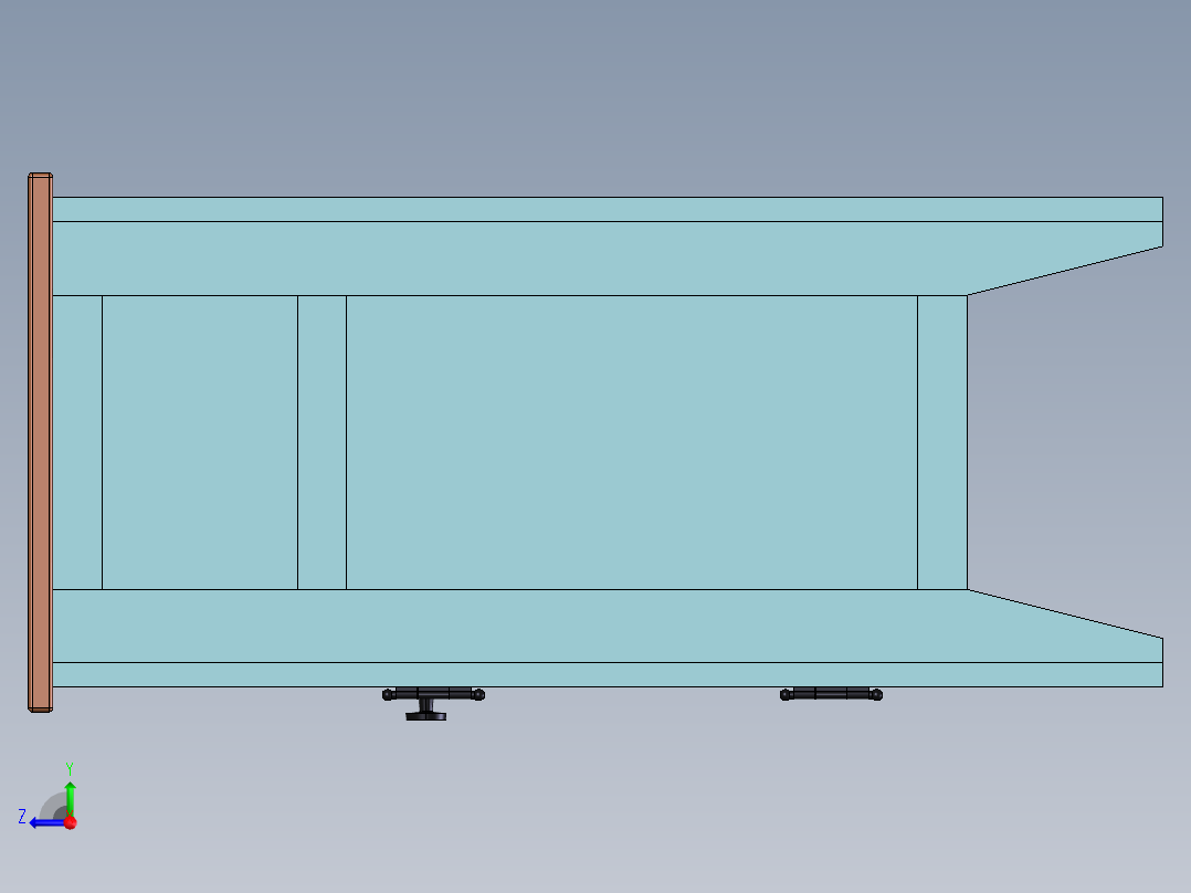 货架、车间桌柜右视图