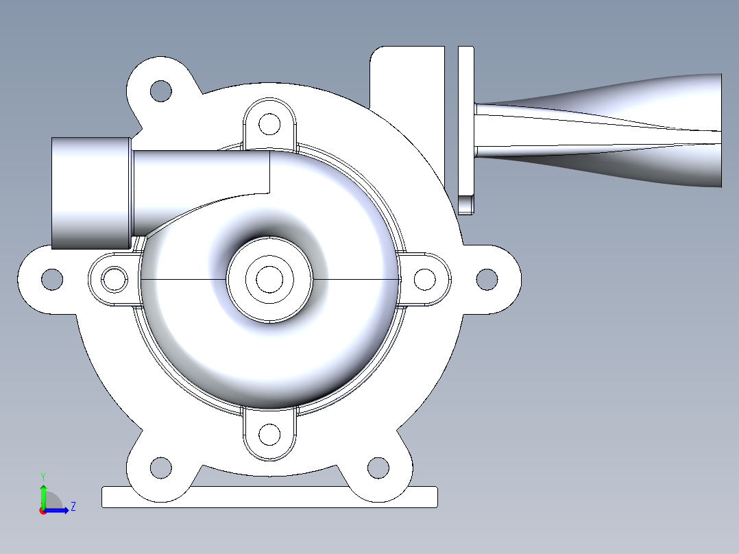 特斯拉涡轮机左视图