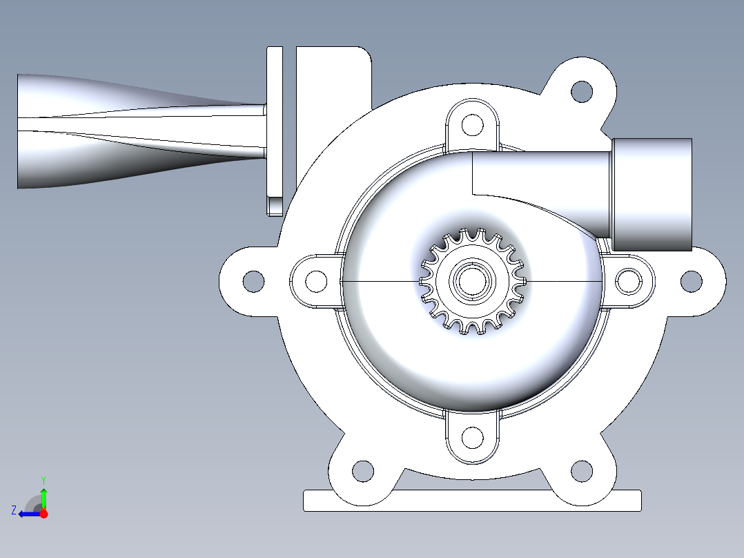 特斯拉涡轮机右视图