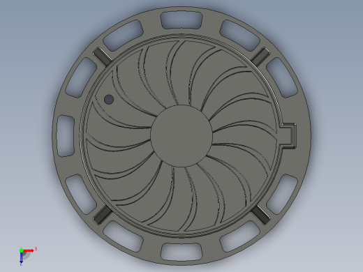 人孔cast-iron-sewer-manhole 3 STP IGS STL俯视缩略图