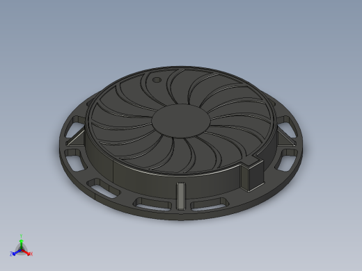 人孔cast-iron-sewer-manhole 3 STP IGS STL正等轴测缩略图