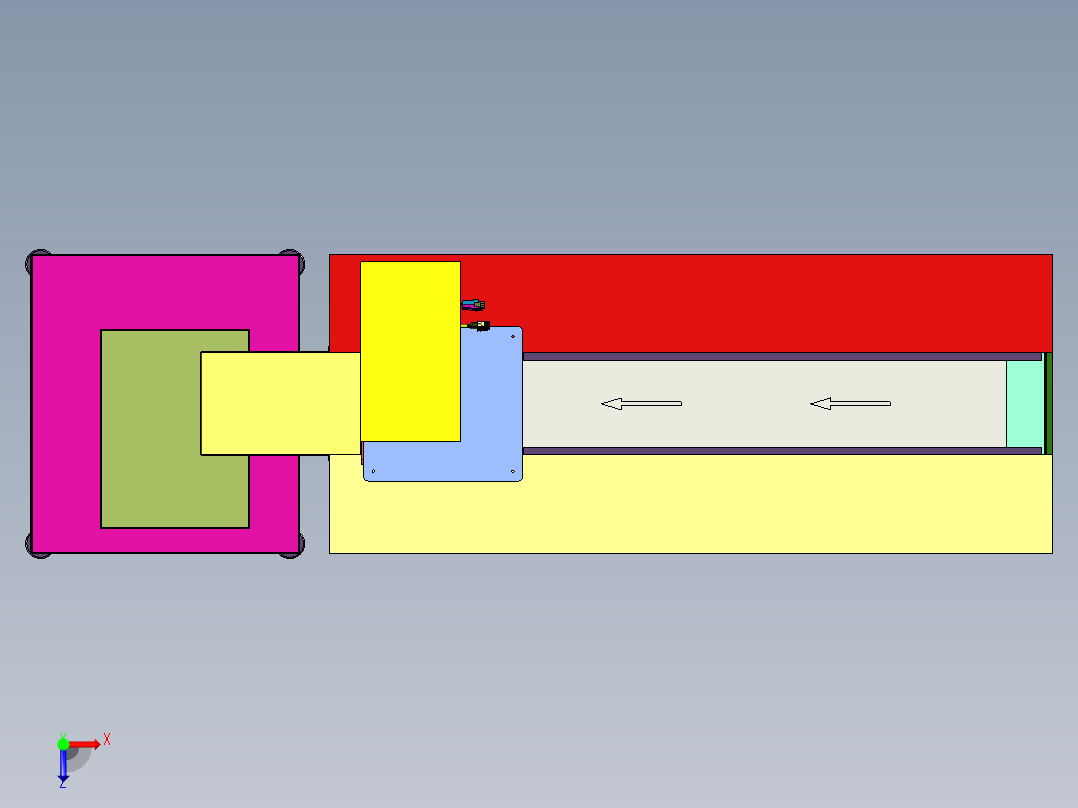中药高速裁断往复式切药机俯视图