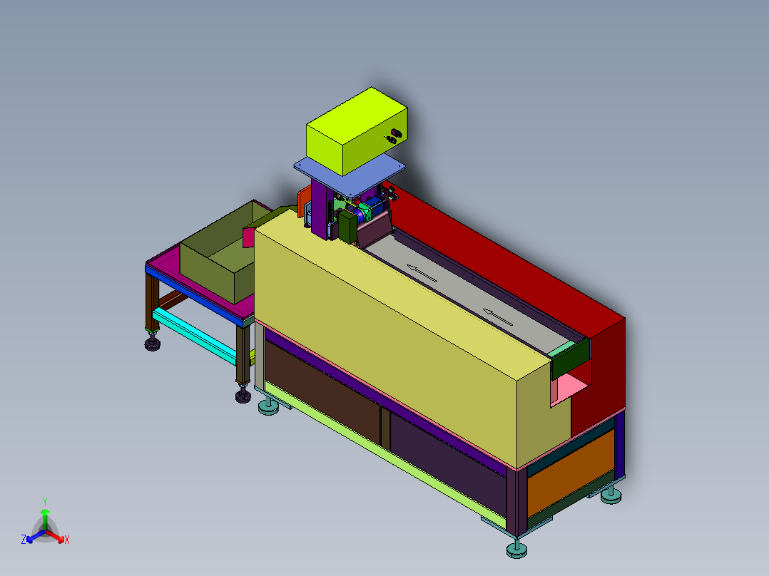 中药高速裁断往复式切药机正等轴测图