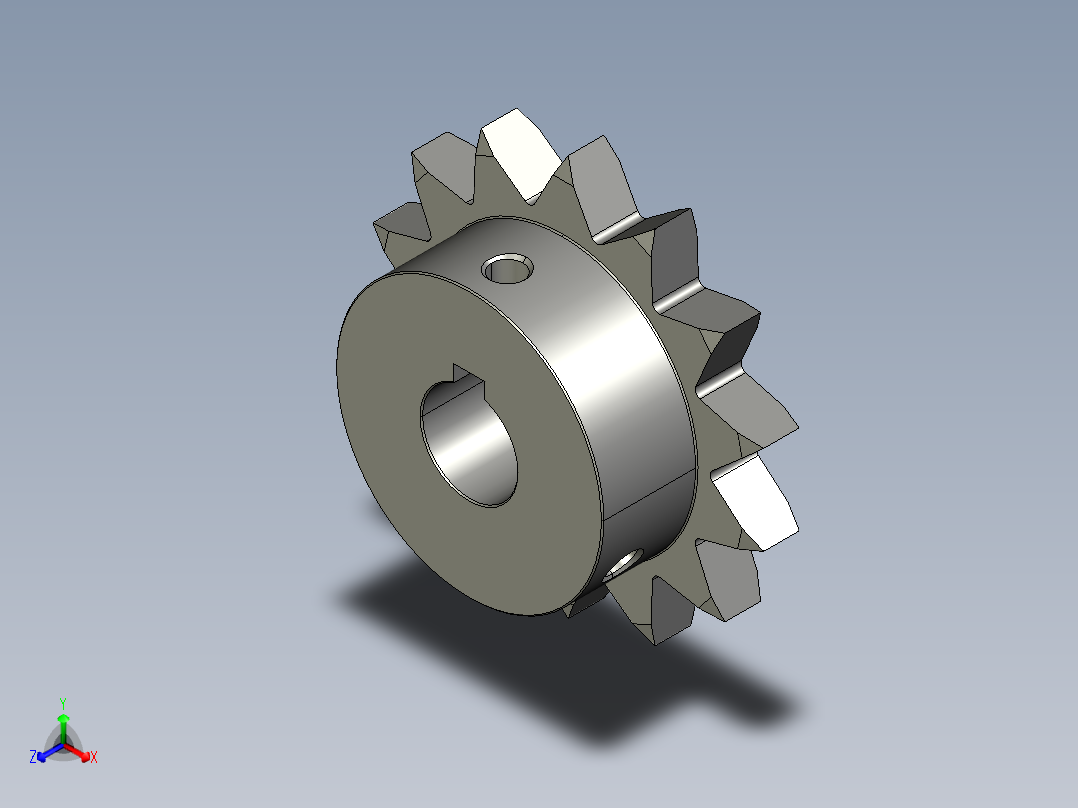 链轮SP40B14-N-15正等轴测图