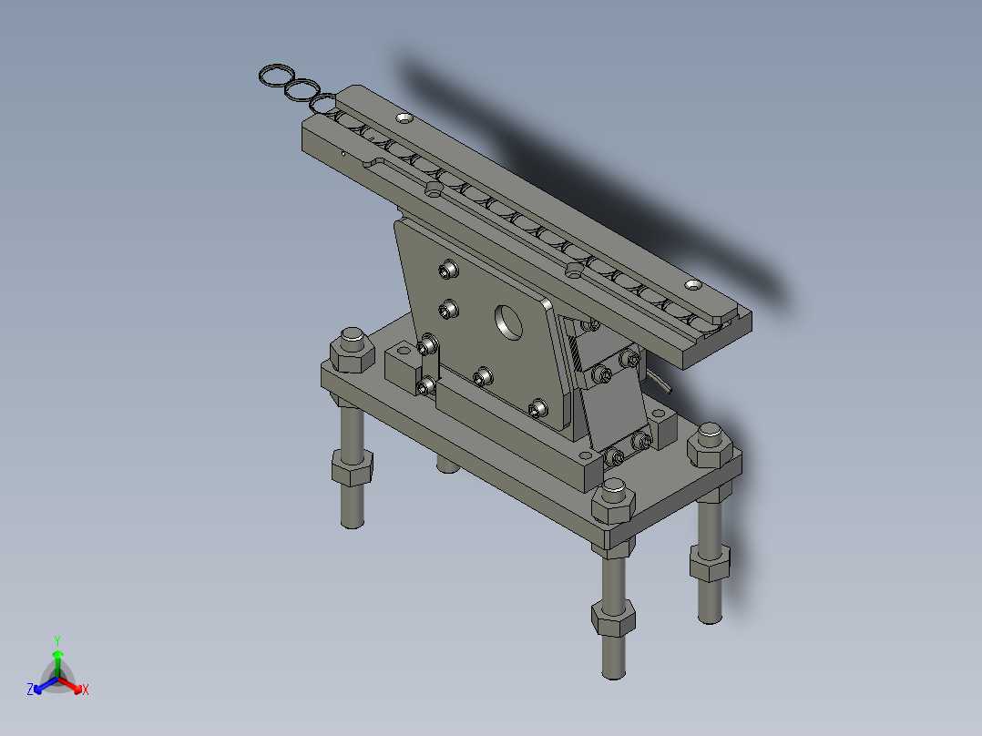 卡簧直振组件正等轴测图
