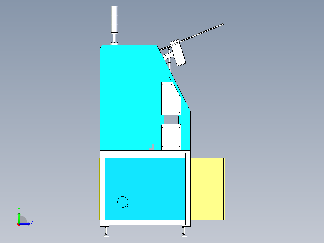非标装配设备钣金外框架设计左视图