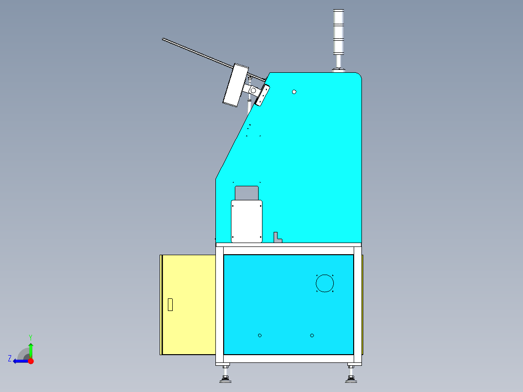 非标装配设备钣金外框架设计右视图