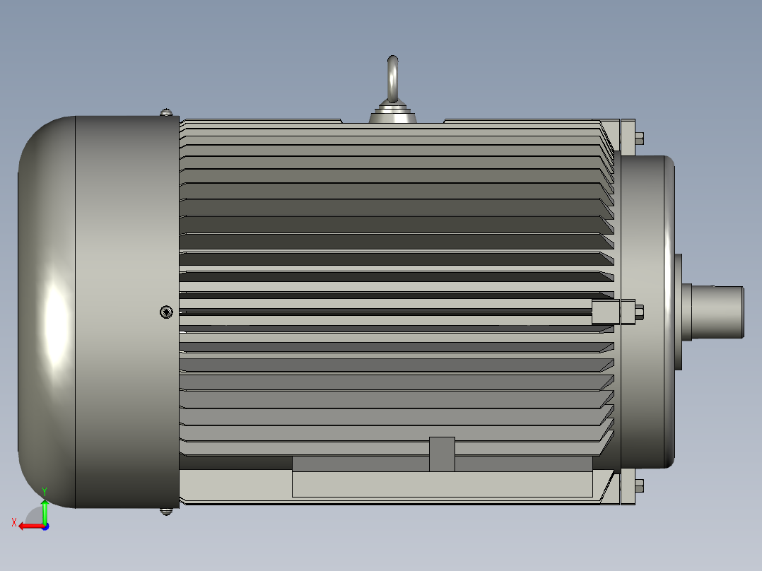 带底脚无凸缘电机132M后视图