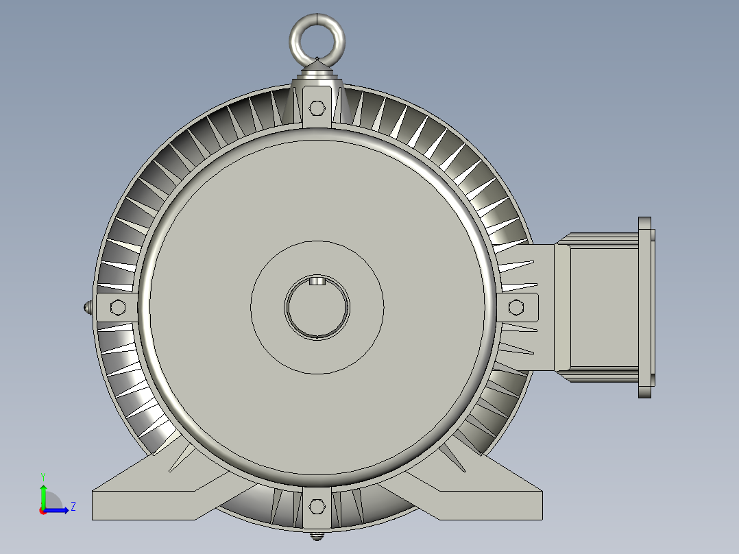 带底脚无凸缘电机132M左视图