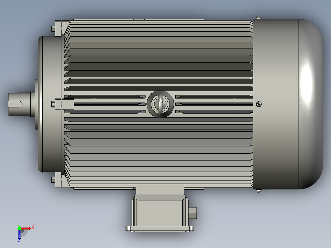 带底脚无凸缘电机132M俯视图