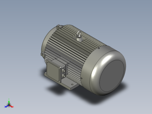 带底脚无凸缘电机132M正等轴测缩略图