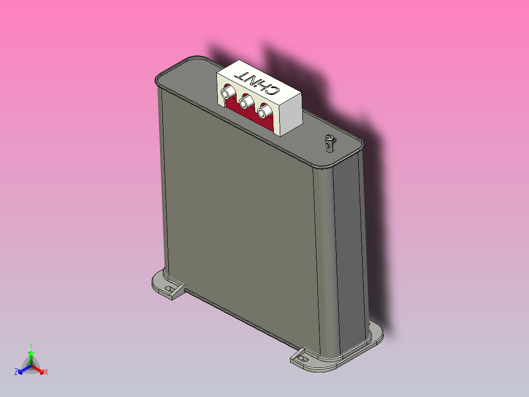 BKMJ(0.4～0.48)-35～45kvar-3自愈式低电压并联电容器三维模型202202主视图