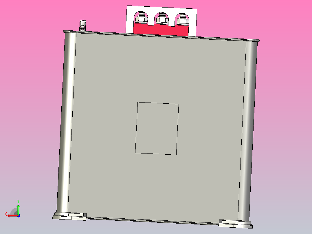 BKMJ(0.4～0.48)-35～45kvar-3自愈式低电压并联电容器三维模型202202后视图