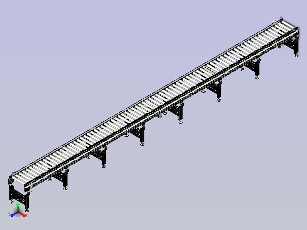 铝型材辊道输送机主视图