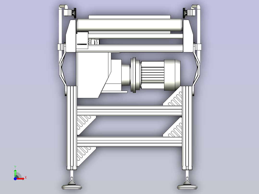铝型材辊道输送机前视图
