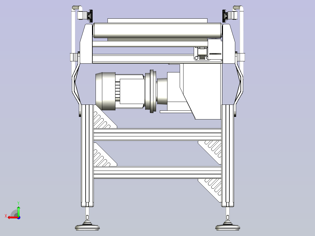铝型材辊道输送机后视图