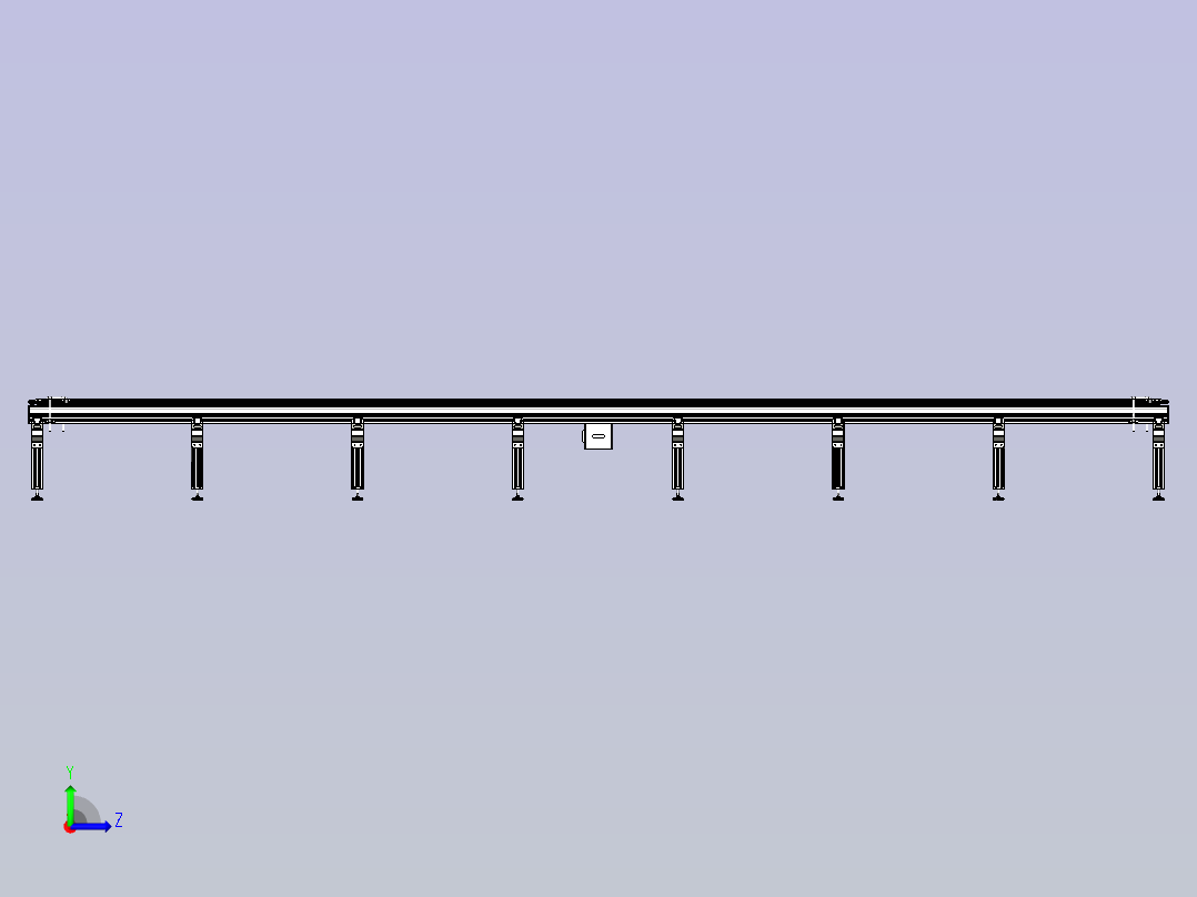 铝型材辊道输送机左视图
