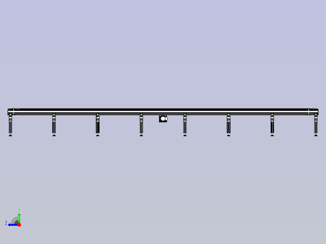 铝型材辊道输送机右视图