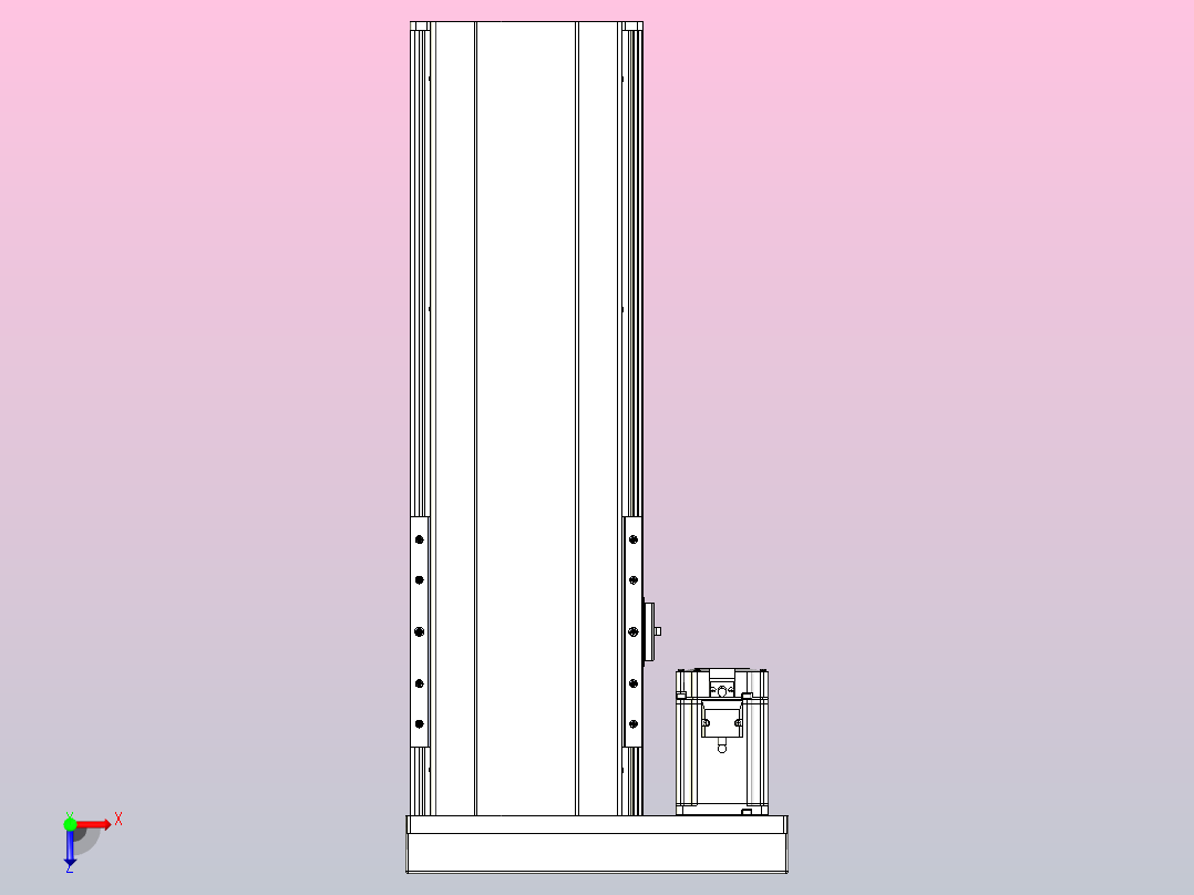 日规模组半封闭丝杆TPA-HNR-202D-2510C-L350-MR-Y-P75-N3俯视图