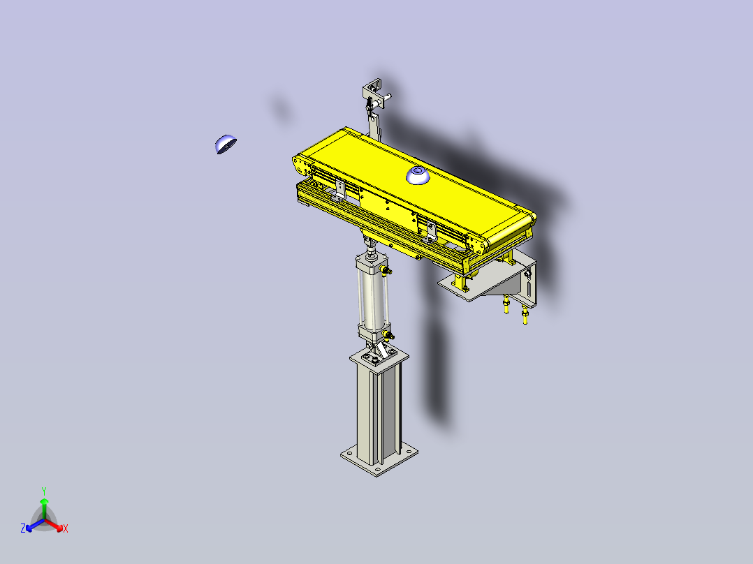 一款可调角度的输送机3D模型主视图