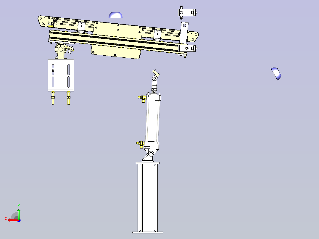 一款可调角度的输送机3D模型后视图