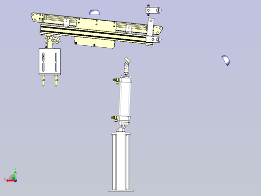 一款可调角度的输送机3D模型后视缩略图