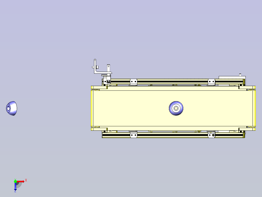一款可调角度的输送机3D模型俯视图