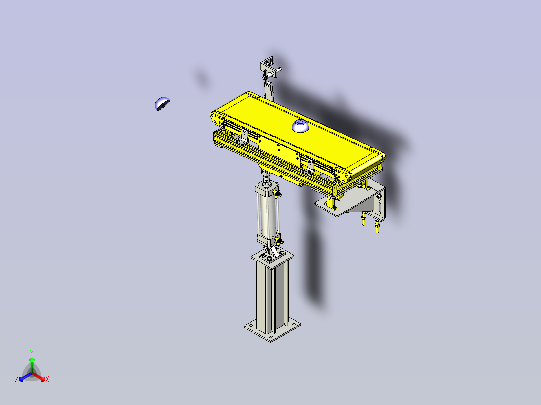 一款可调角度的输送机3D模型正等轴测图