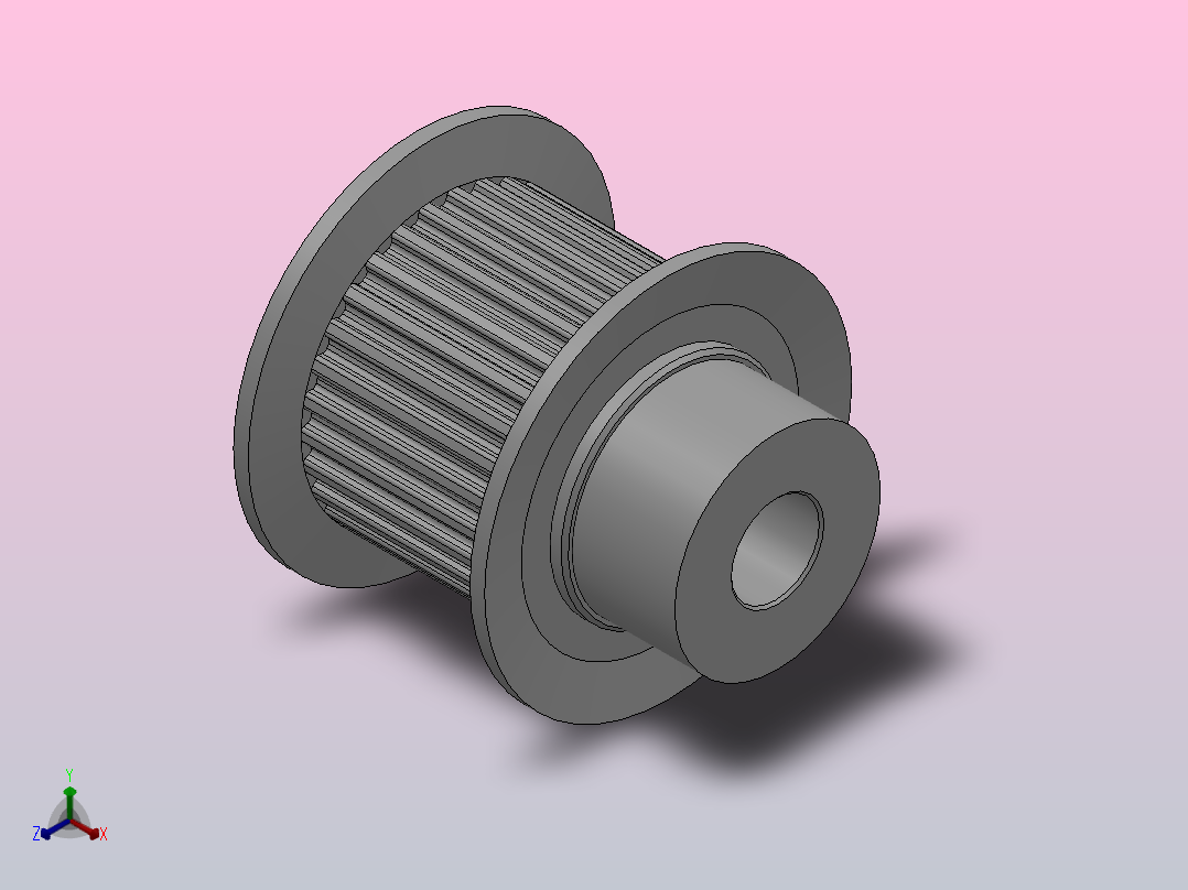 小凸缘型梯形齿同步带轮MXL型_SMXLDC-30-050-dc6-A正等轴测图