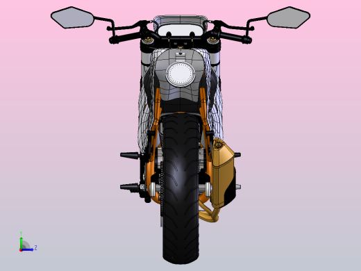 配双缸发动机的完整摩托车左视缩略图