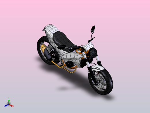 配双缸发动机的完整摩托车正等轴测缩略图