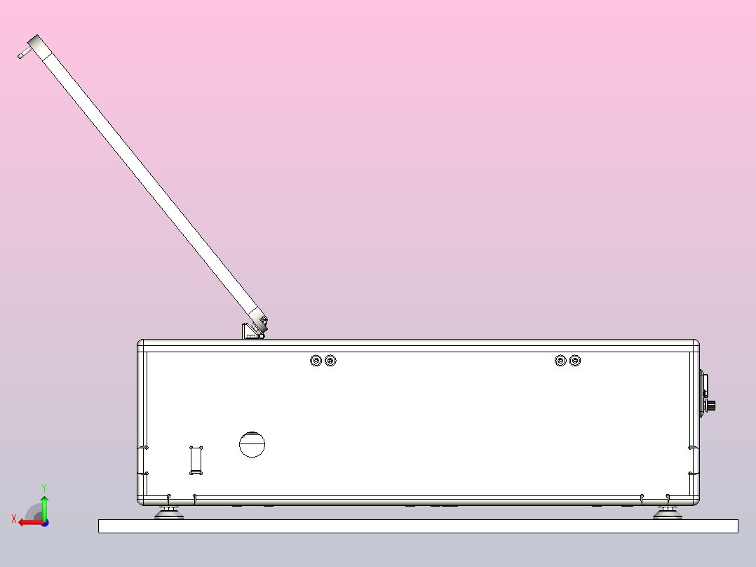 功率60W激光切割机三维模型3D图纸后视图